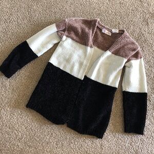 Poof Girl chunky knit open front cardigan in size 4